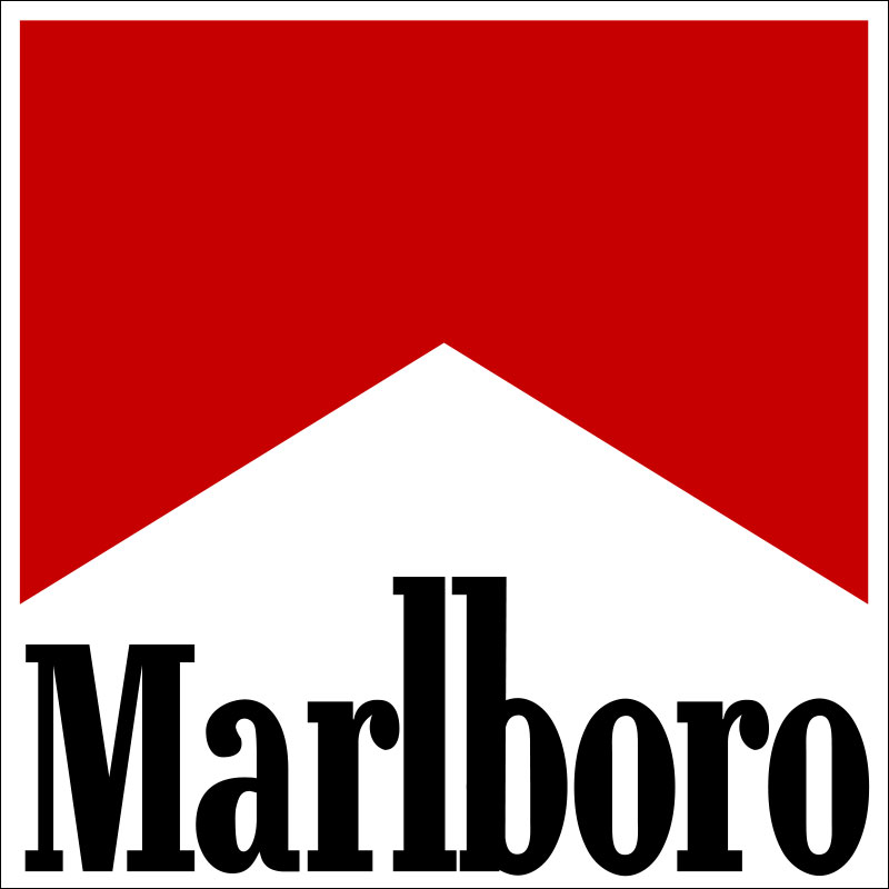 Marlboro cigarettes branding.